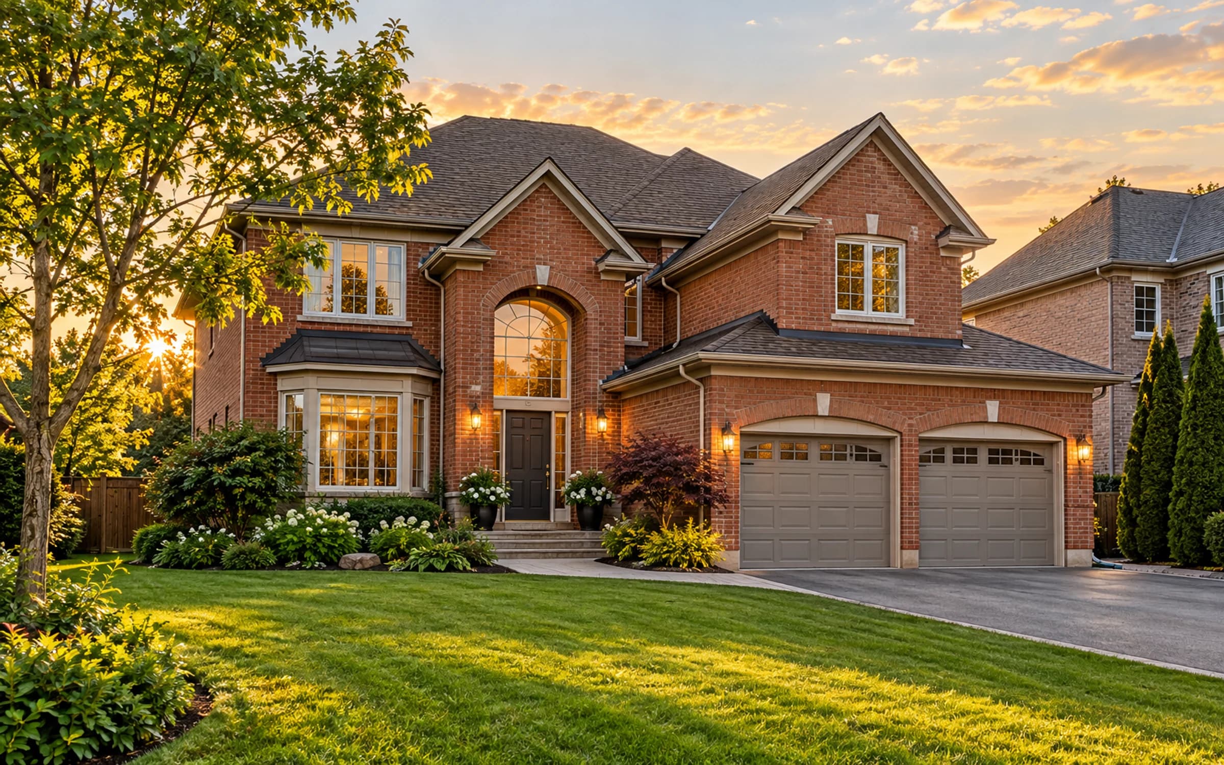 Brick detached home with a double garage in a quiet residential neighbourhood